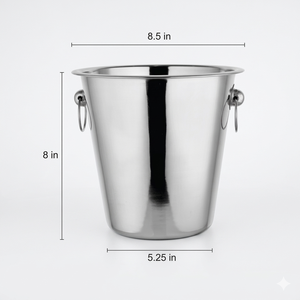 Champagne Bucket with Handles Steel Wine Chiller 22 cm Stainless Steel Wine Bucket With <b>Ring</b> Stainless Steel - Product Image 1