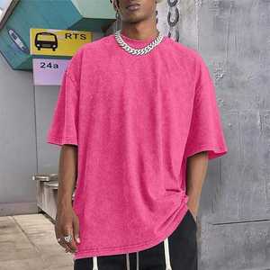 T-shirt personnalisé délavé à l'acide, en coton vintage, coupe oversize, streetwear, vêtement décontracté de haute qualité - Product Image 3