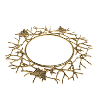 Nouvelle Arrivée Tendance : Assiette de Présentation Papillon Dorée en Acier Inoxydable Personnalisée, Style Baroque du XXe Siècle