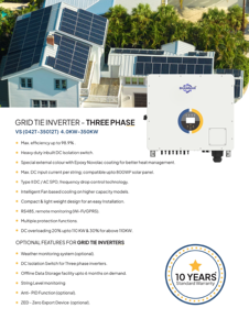 Panel Solar, Inversores y Sistema Solar Trifásico con 99% de Eficiencia, Habilitado para SDK, para Vehículos Eléctricos, Aires Acondicionados y Uso Doméstico - Product Image 3