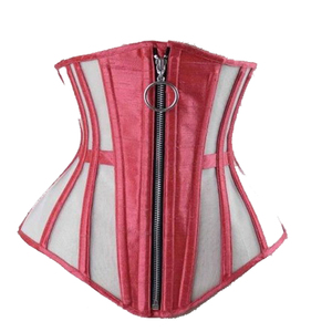 Corsé Moldeador de Satén para Mujer con Cremallera, Diseño Hueco, Control Firme, Faja Reductora de Abdomen, Transpirable para Uso Diario - Product Image 1