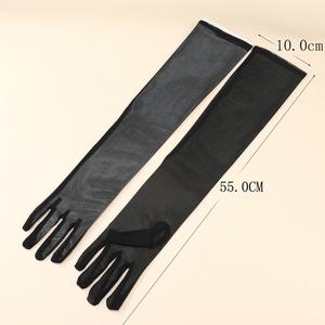 Guantes de malla elásticos extralargos de 55 cm para mujer, guantes de ópera transpirables con encaje para protección solar, accesorios para disfraces de Halloween - Product Image 2