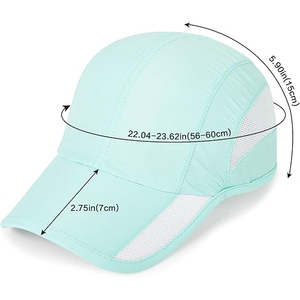 Casquette de baseball en polyester vert clair résistante à l'eau, visière incurvée, unisexe, pour l'extérieur, printemps-été, adultes - Product Image 3
