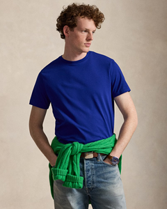 Camiseta de manga corta con cuello redondo de algodón azul real para hombre – Ropa informal ligera, suave y cómoda para la moda diaria - Product Image 4