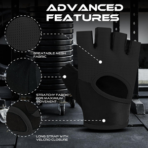 Durable Gym <b>Gloves</b> for Weightlifting, Deadlifts, Pull Ups, Bodybuilding & Gym Workout Protection - Product Image 4