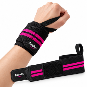 Correas de soporte para muñeca Fawkes, color negro con rayas verdes neón, cierre ajustable con gancho y bucle para levantamiento de pesas y entrenamiento de fuerza - Product Image 6