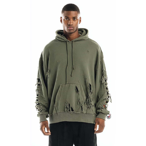เสื้อฮู้ดดี้ผู้ชายปักลาย Tackle Twill ผ้าฟอกสีแบบ Distressed พร้อมลายกราฟิกปัก - Product Image 1