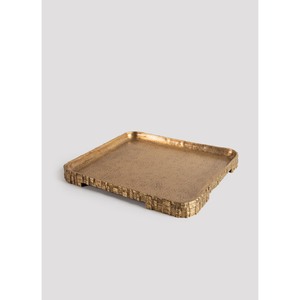 Rectangular <b>Gold</b> Plated Metal Handicraft Decorative <b>Serving</b> <b>Tray</b> Modern Abstract Design Multi-Functional Single Piece for Diwali - Product Image 5