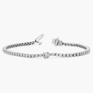 Diamond Tennis <b>Bracelet</b> with Pear Diamond Accent in White Gold - Product Image 3