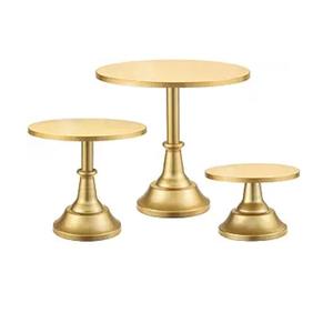 Ensemble de 3 supports à gâteau ronds en aluminium, décoratifs, pour la maison, les mariages, les fêtes et les événements. - Product Image 1