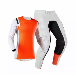 Traje de Motocross de Manga Larga para Hombre, Color Blanco y Azul Marino, Bloques de Color, Secado Rápido, Ropa Deportiva para Todas las Temporadas, Kit para Adultos - Product Image 3