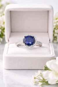 Anillo de Compromiso de Plata de Ley 925 con Zafiro Natural Tallado Certificado por IGI, Anillo de Promesa Nupcial para Mujer, Todas las Tallas - Product Image 4