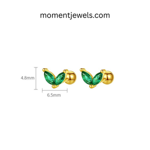 Nature Inspired <b>Silver</b> Leaf Earrings Shiny Cubic Zirconia Micro Inlay Plated <b>Silver</b> <b>Stud</b> Earrings Women Simple Style Party Event - Product Image 5