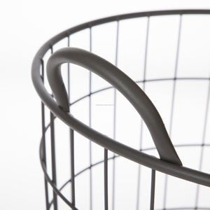 Vintage 3-Piece <b>Small</b> Chicken Wire <b>Baskets</b> Gray and Aqua Blue Liner Set Multipurpose Metal Storage <b>Baskets</b> - Product Image 3