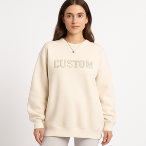 Sudadera Rosa Intenso para Mujer con Bordado Personalizado, Manga Larga, Estilo Casual, Oversize, con Gráficos, MOQ Bajo, Ropa de Invierno - Product Image 6