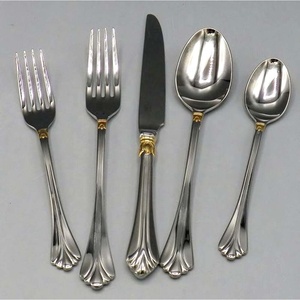 High Quality Stainless Steel Gold Polished <b>Flatware</b> <b>Set</b> with Modern Design Luxury Royal Look Cutlery for Restaurant Wedding - Product Image 6