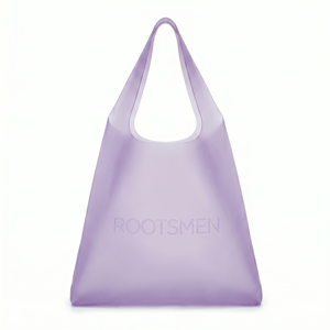 Sac fourre-tout tendance Rootsmen en TPU avec logo gaufré personnalisable, poignée d'épaule et ouverture supérieure pour les boutiques et la salle de sport - Product Image 3