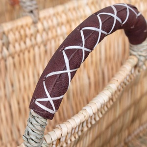 Bolso de Mano de Mimbre Marroquí Tejido a Mano con Asas de Cuero, Estilo Vintage para Mujer, para Compras de Verano, Picnic, Playa, Venta al por Mayor - Product Image 5