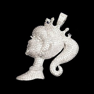 Collier Pendentif Personnalisé avec Initiales Serties de Diamants Moissanite, Style Hip Hop Bling, Bijoux pour Hommes - Product Image 3
