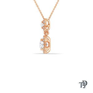 Colgante de oro de 10K de lujo con doble halo colgante y diamantes redondos (naturales) de corte brillante en el centro, venta al por mayor y al por menor OEM - Product Image 2