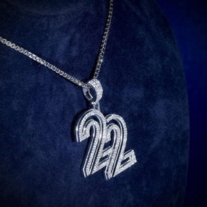 Custom Number 22 Pendant Necklace VVS Moissanite <b>Iced</b> <b>Out</b> Hip Hop Style 925 Sterling Silver <b>Chain</b> Charm Jewelry for Men - Product Image 2