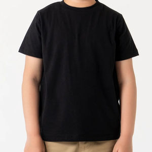 T-shirt uni noir pour enfants, sweat-shirt oversize pour garçons et bébés, t-shirts personnalisés pour enfants, vêtements - Product Image 5