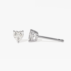 Pendientes de Diamantes Cultivados en Laboratorio con Corte Corazón, 1.00 CT.T.W, Oro Sólido de 14K, Chapado en Rodio, Certificado IGI, Modernos, Románticos, para Aniversario - Product Image 4