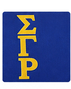 เสื้อคาร์ดิแกนคอวีผู้ชาย Sigma Gamma Rho แขนยาว ปักลายตัวอักษร สำหรับใส่ในฤดูใบไม้ร่วง สีน้ำเงิน-เหลืองลายทาง ผ้าอะคริลิกบุขนสัตว์ - Product Image 4