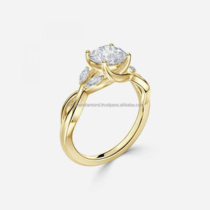 แหวนแต่งงาน/หมั้น/สัญญา ดีไซน์คลาสสิกทันสมัย ชุบโรเดียม ทองคำแท้ 14K ประดับเพชรโมอิสซาไนต์แบบฝังเต็มวง - Product Image 4