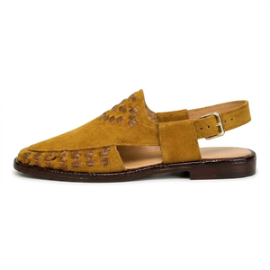 Mules en daim marron pour homme, bout pointu, sangle à boucle, style classique, sandales toutes saisons - Product Image 5