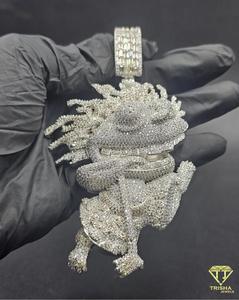 Colgante de Cangrejo de Moda, Completamente Engastado con Diamantes VVS Cultivados en Laboratorio, con Plata de Ley 925, Joyería Hip Hop para Hombre - Product Image 4