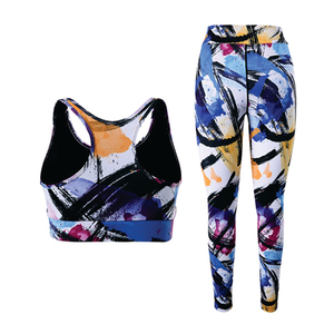 Ensemble de yoga pour femmes, style unique, confortable, best-seller, à carreaux, taille élastique, ensemble 2 pièces, matière Spandex/Nylon, léger - Product Image 2
