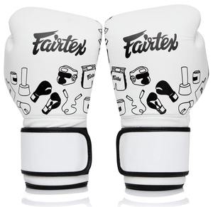 ถุงมือชกมวย Fairtex สีดำขาว ขายดี คุณภาพระดับมืออาชีพ หนังวัวแท้ กันน้ำ น้ำหนักเบา แบบติดตีนตุ๊กแก - Product Image 2