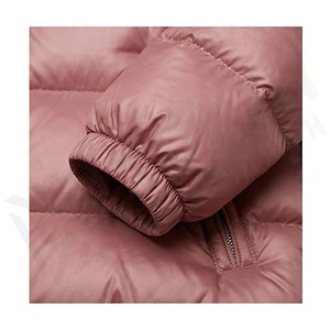 Hooded Quilted Waterproof <b>Bubble</b> Jacket Black Full Sleeve Winter Windproof Cotton Shell Knitted Fabric Polyester Filling Stand - Product Image 6