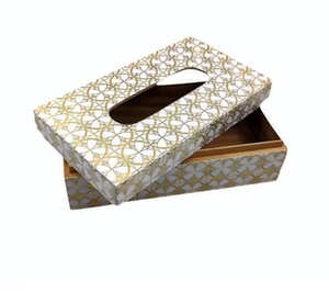 Boîte de rangement pour mouchoirs Meena en MDF, design classique, faite à la main, écologique, porte-mouchoirs en bois imprimé, couvercle décoratif pour boîte à mouchoirs - Product Image 6