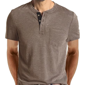 Chemise de golf pour homme à manches courtes, couleur unie, boutonnée, imprimée numériquement, tricotée, avec poche, séchage rapide, respirante, en coton - Product Image 2