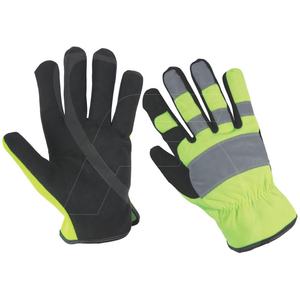 High Visibility Wholesale Working <b>Gloves</b> Synthetic Leather <b>Rigger</b> Safety <b>Gloves</b> Economical Mechanic Leather <b>Gloves</b> From Pakistan - Product Image 1