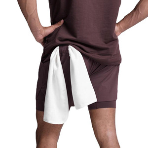Ensemble de jogging pour homme 2 en 1 avec logo personnalisé, écologique, décontracté, avec poche pour téléphone et short de compression pour la salle de sport - Product Image 3