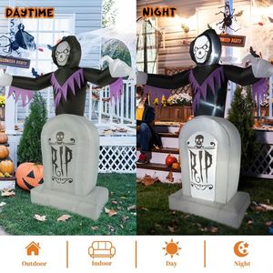 8ft Garden LED String Lights 3pcs Grim Reaper and Grave Inflatable <b>Halloween</b> <b>Decoration</b> <b>Outdoor</b> Holiday Yard <b>Decorations</b> - Product Image 5