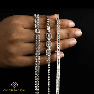 Pulsera de Eternidad con Diamantes Cultivados en Laboratorio, Corte Redondo, Engaste de Ilusión, Oro Sólido, Joyería Nupcial para Mujer, Regalo de Boda - Product Image 4