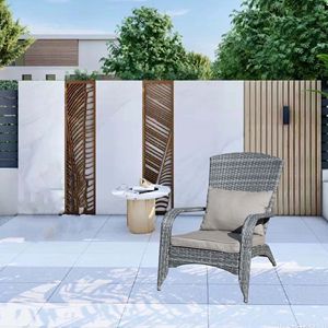Sedia da giardino con cuscini grigi - Product Image 2