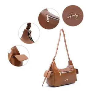 Nouveau Sac à Bandoulière Croisé en Cuir Véritable pour Femme 2025 – Léger, Tendance, Design Sous le Bras, Fermeture Éclair, Doux et Authentique - Product Image 4