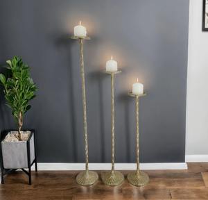 Ensemble de 3 grands chandeliers décoratifs modernes en métal pour bougies pilier, pour décoration, au meilleur prix - Product Image 6