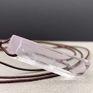 Natural Crystal Unshaped Pendant Necklace for Men and Boys-Twilight Amethyst with Adjustable <b>Rope</b> <b>Chain</b> - Product Image 6