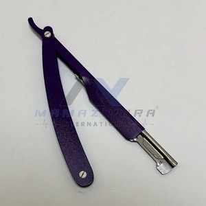 Navaja de Afeitar Profesional de Acero Inoxidable de Alta Calidad, Plegable, de Una Sola Hoja, Estilo Vintage, Color Morado, Personalizada - Product Image 2