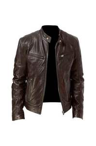 เสื้อแจ็คเก็ตหนังผู้ชายขายดี แฟชั่นใหม่สำหรับฤดูหนาว กันลม ขายออนไลน์ - Product Image 2