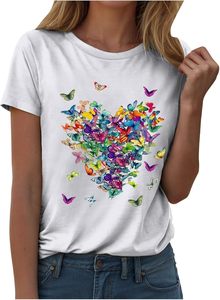 T-shirt imprimé AuroraBlend pour femmes, élégant, en coton doux, confortable, décontracté, à porter au quotidien - Product Image 2