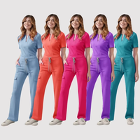 Ensemble de tenue d'infirmière pour femme : Haut décontracté à col en V et pantalon, tenue de travail pour hôpital, ensemble de blouses d'infirmière pour femme