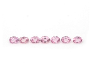 คอลเลกชันพลอยแซฟไฟร์สีชมพูทรงรีที่ผลิตในห้องปฏิบัติการ ขนาด 2x3–15x20 มม. โทนสีชมพู สำหรับงานประดิษฐ์เครื่องประดับ DIY - Product Image 1