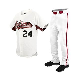 Ensembles d'uniformes de baseball cousus de qualité supérieure Inserts de tuyauterie de panneau Polyester unisexe Pro respirant léger évacuant l'humidité - Product Image 4